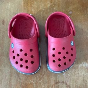 Red and Gray Crocs